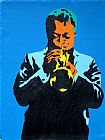 miles 1960, on blue by Pop art